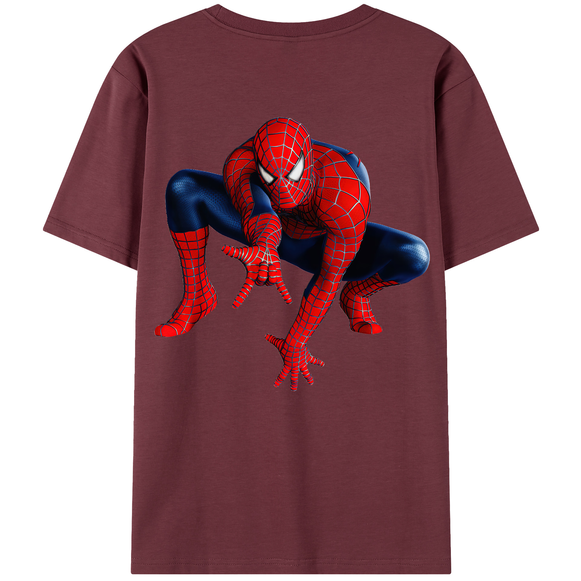（画像用） Spider Man スパイダーマン 綿100％半袖Tシャツ（背面プリント）